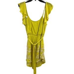 LAMade Yellow Dress‎ Embroidered Small New